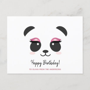 Söt panda slår till med personlig Happy Birthday Vykort