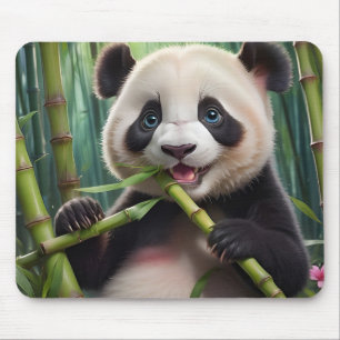 Söt Panda som äter Bambu Musmatta