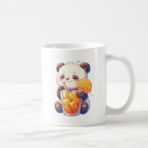 Söt Panda som Dricker Apelsinjuice Mugg | Kawaii P