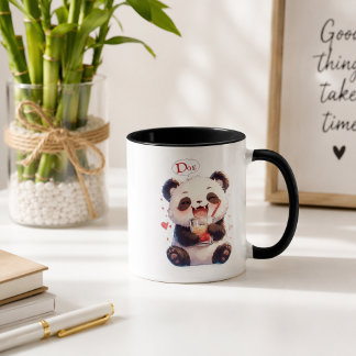 Söt Panda som dricker Bubblete med accent kaffemug Mugg