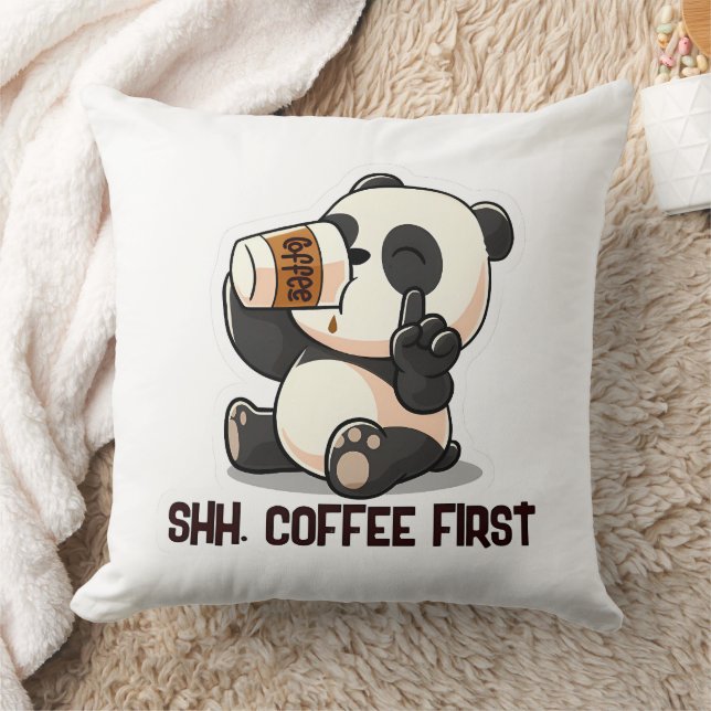 Söt panda som njuter av kaffe  kudde (Filt)