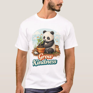 Söt Panda som planterar träd – Odla vänlighet T Shirt