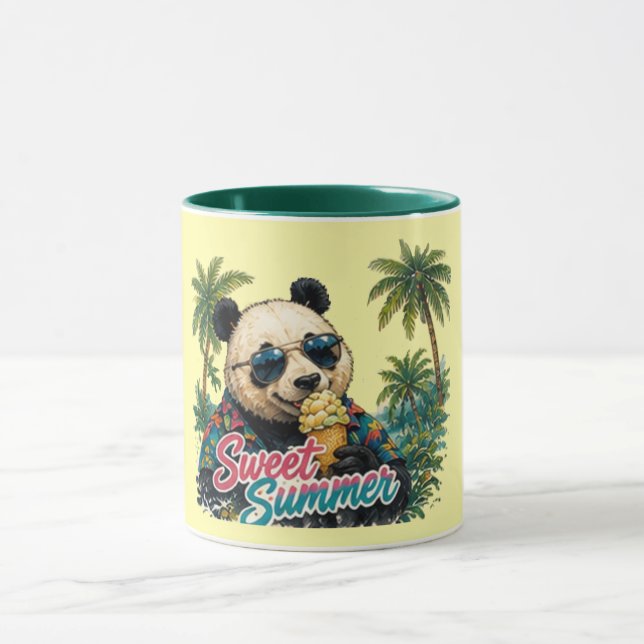 Söt Panda Söt Sommar  | Trendig Sommar Ouote Mugg (Center)