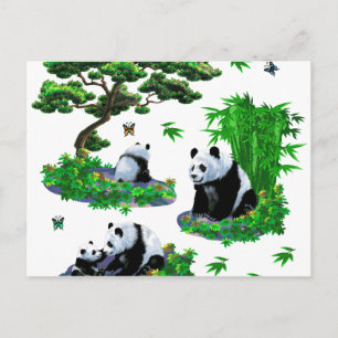 söt panda-Tecknad Vykort