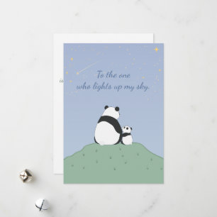 Söt Panda Under Stjärnorna Julkort