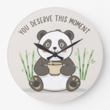 Söt Panda Väggklocka | Motiverande Söt Panda