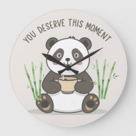 Söt Panda Väggklocka | Motiverande Söt Panda