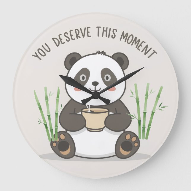 Söt Panda Väggklocka | Motiverande Söt Panda (Framsida)