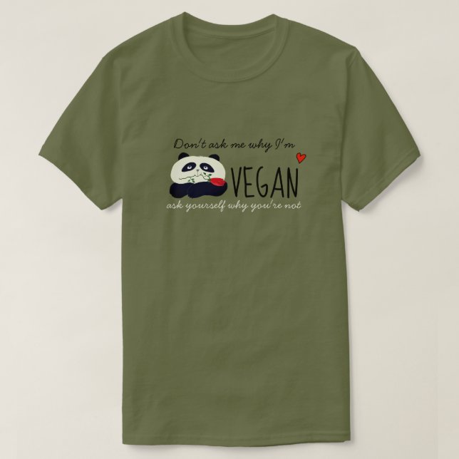 Söt Panda Vegan T Shirt (Design framsida)