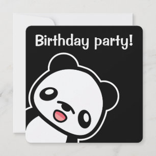 Söt Pandas Födelsedagsfest Inbjudningar