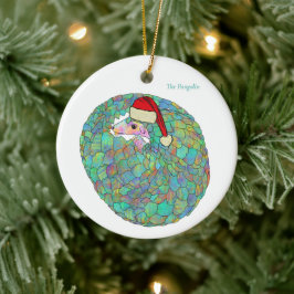 Söt pangolin utrotningshotad djur julgransprydnad keramik