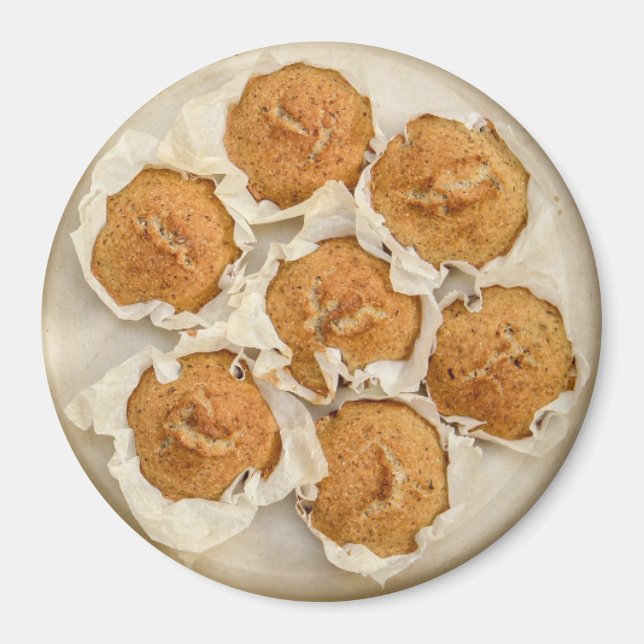 Söt panna av muffins matmagnet magnet (Framsidan)