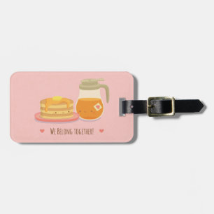 Söt pannkaka och lönnsirap-par luggage tag bagagebricka