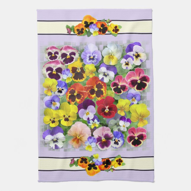 Söt Pansies Kitchen Towel Kökshandduk (Vertikal)