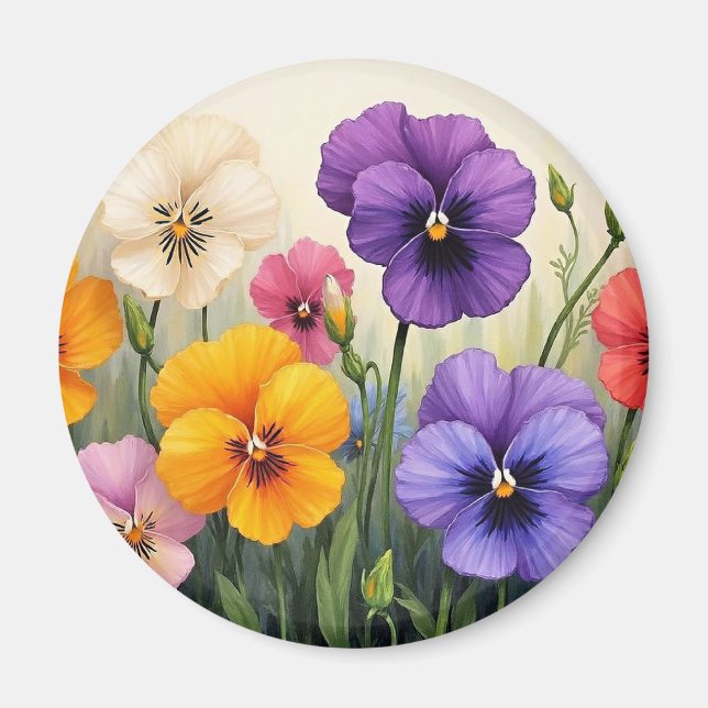 Söt Pansies Magnet (Framsidan)