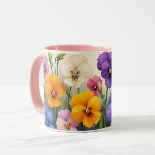 Söt Pansies Mugg
