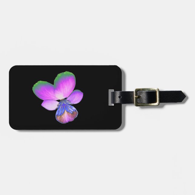 Söt Pansy Anpassningsbar Luggage Tag Bagagebricka (Horisontell Framsida)