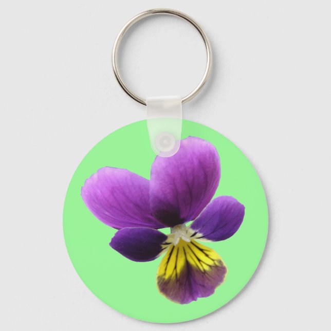Söt Pansy Keychain Nyckelring (Framsida)