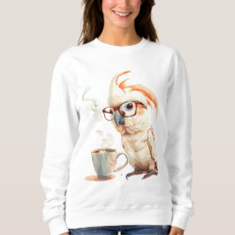Söt papegoja dricker kaffe t shirt