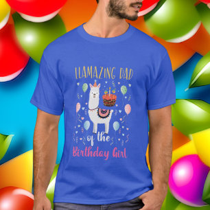 Söt Pappa Birthday llama Girl ord art T-Shirt