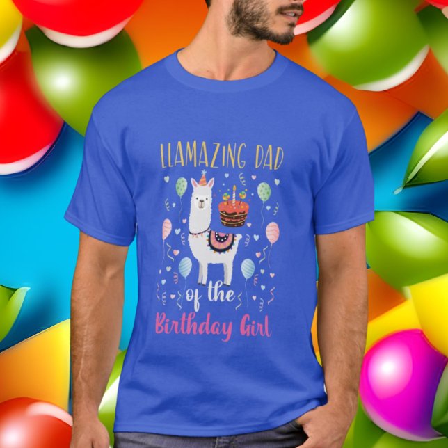 Söt Pappa Birthday llama Girl ord art T-Shirt (Skapare uppladdad)
