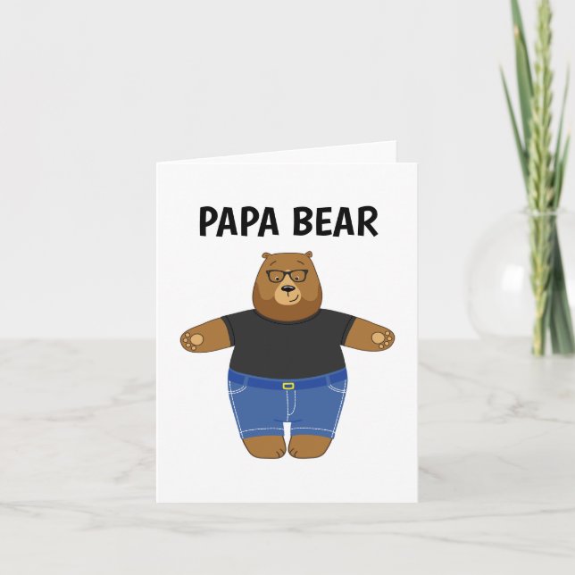 Söt Pappa Björn Fars Dag Present Specialmugg Anteckningskort (Framsida)
