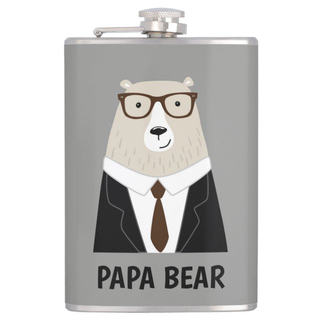 Söt Pappa Björn Fars Dag Present Specialmugg Fickplunta (Framsidan)