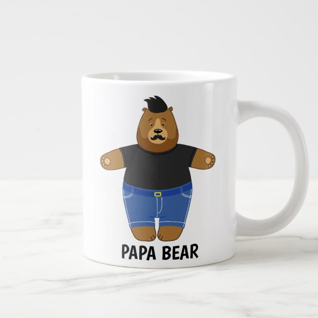 Söt Pappa Björn Fars Dag Present Specialmugg Jumbo Mugg (Höger)