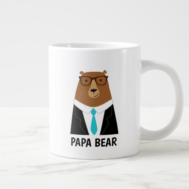 Söt Pappa Björn Fars Dag Present Specialmugg Jumbo Mugg (Höger)