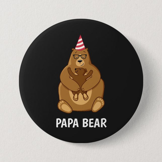 Söt Pappa Björn Fars Dag Present Specialmugg Knapp (Framsida)