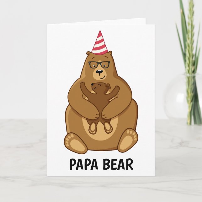 Söt Pappa Björn Fars Dag Present Specialmugg Kort (Framsida)