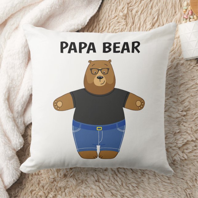 Söt Pappa Björn Fars Dag Present Specialmugg Kudde (Filt)