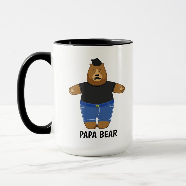 Söt Pappa Björn Fars Dag Present Specialmugg Mugg (Vänster)