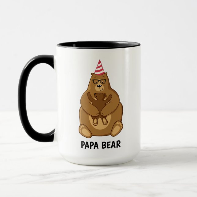 Söt Pappa Björn Fars Dag Present Specialmugg Mugg (Vänster)