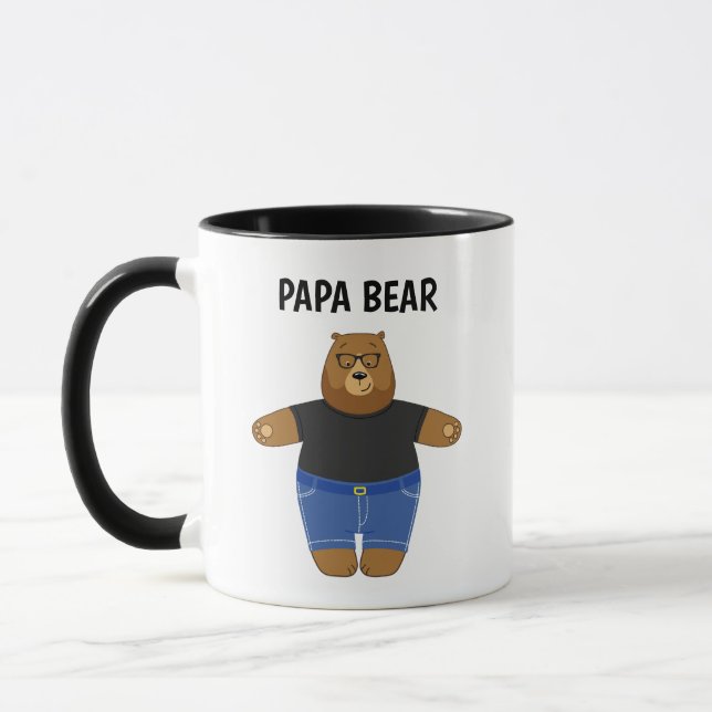 Söt Pappa Björn Fars Dag Present Specialmugg Mugg (Vänster)