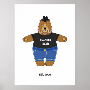 Söt Pappa Björn Fars Dag Present Specialmugg Poster