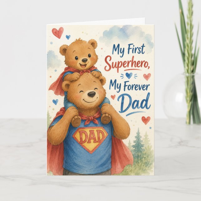 Söt Pappa Farsdags-kort Kort (Framsida)