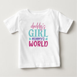 Söt pappa flicka mamma World ord art T Shirt