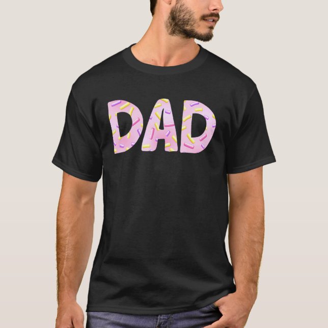 Söt Pappa Munk Donut Strössel Trendig Far Pappa T Shirt (Framsida)