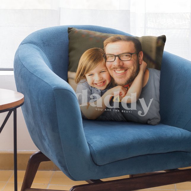 Söt Pappa Overlay Typografi Foto  Kudde (Skapare uppladdad)
