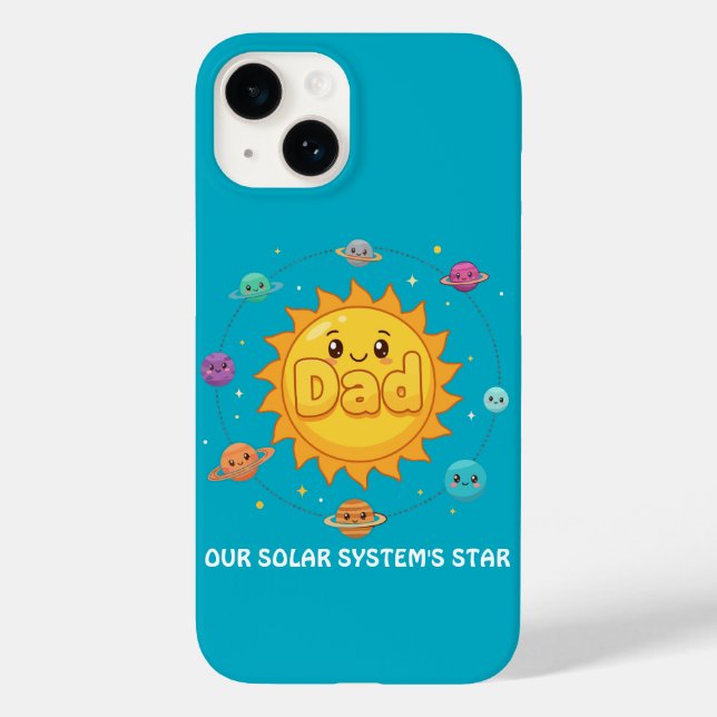 Söt Pappa Sol System Stjärna Rymd Tecknad (Baksida)