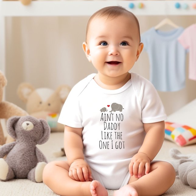 Söt Pappas Bebis Elefanter Bodysuit T Shirt (Cute Daddy's Baby Elephants Bodysuit)