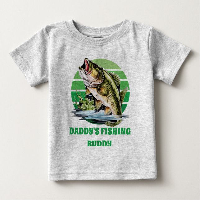 söt Pappas fiske-Buddy lägg till text pojkar T Shirt (Framsida)