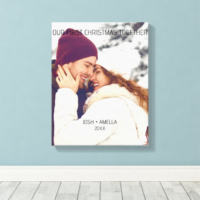 Söt par anpassad foto canvastryck (Insitu (trägolv))