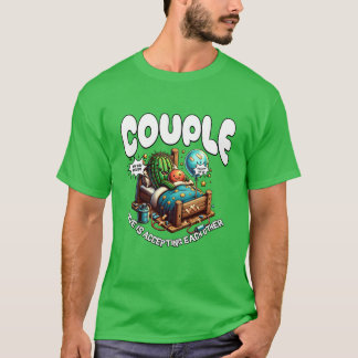 Söt Par Cactus Och Ballong Motivation Kärlek gif T Shirt