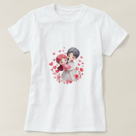 Söt par glad valentins dagspresent t shirt