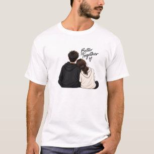 Söt Par Kärleksillustration – Romantisk Konst T Shirt