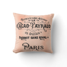 Söt Paris Fransk Antique Art Pillow Cacao