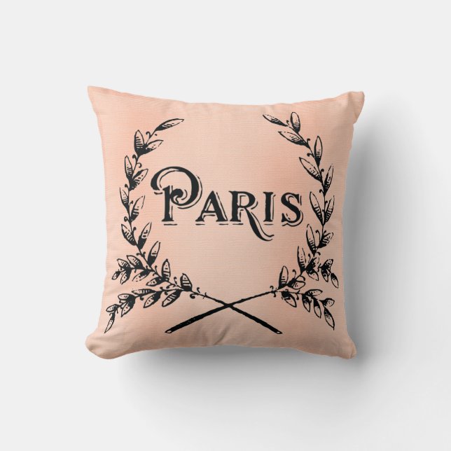 Söt Paris Fransk Antique Art Pillow Kudde (Framsida)