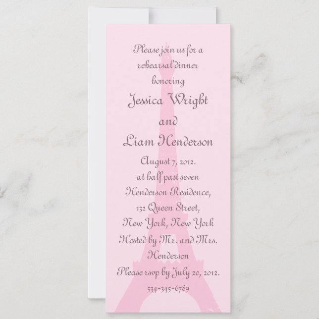 Söt Paris - inbjudan till repetitionsmiddag (Framsida)